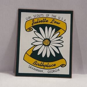 Vintage Girl Scouts Juliette Low Savannah Georgia Collectible Sticker 1980s